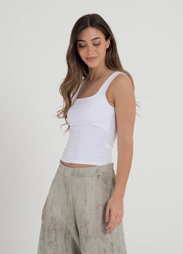 Musculosa jry spandex escote cuadrado