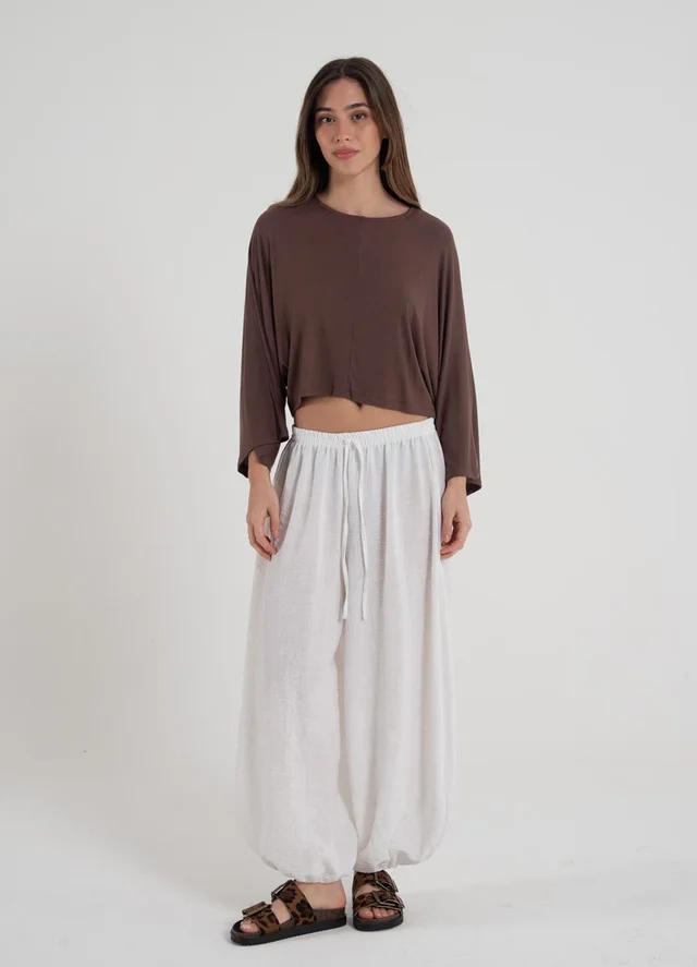 Remera cropp morley fino m/murcielago