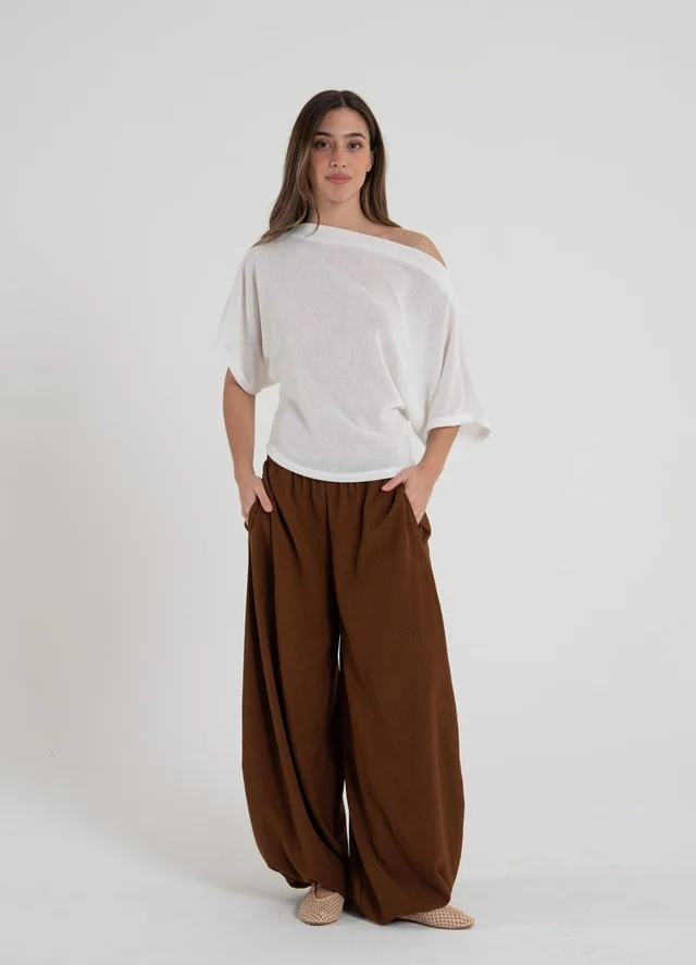 Pantalon balloon de crepe