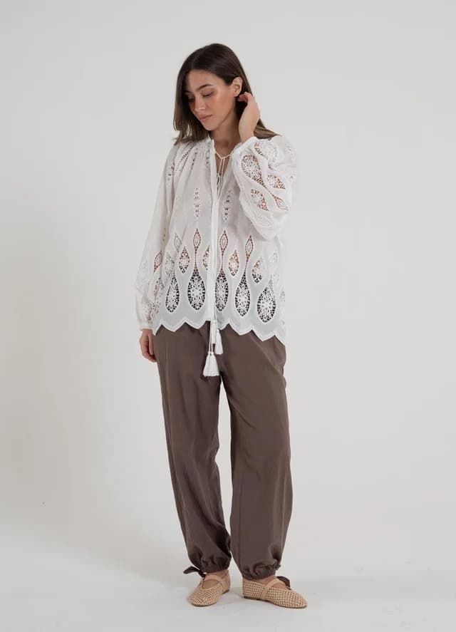 Blusa calada manga bombe